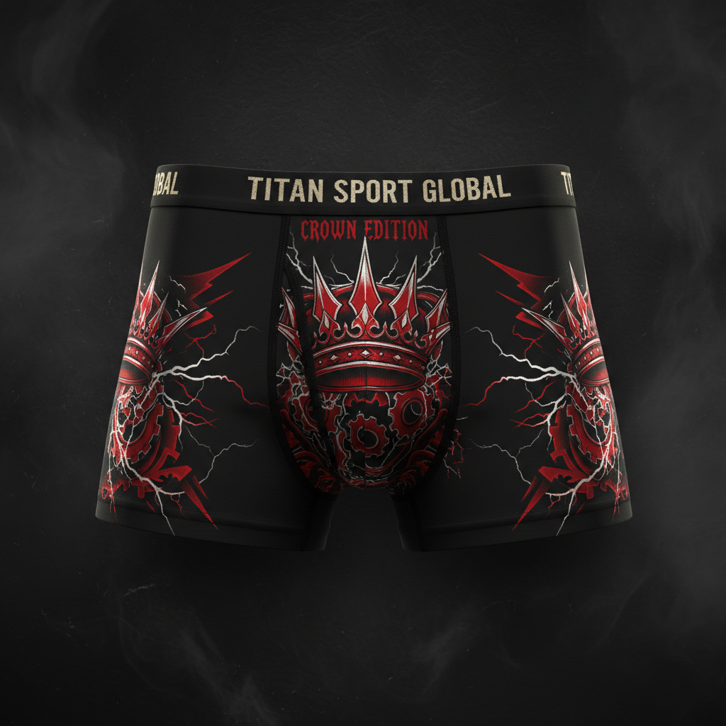 TITAN Men's Boxer Briefs Crown Edition Ruby Red Platinum