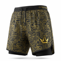 TITAN Cyber Gold Running Shorts — Crown SWAG Edition