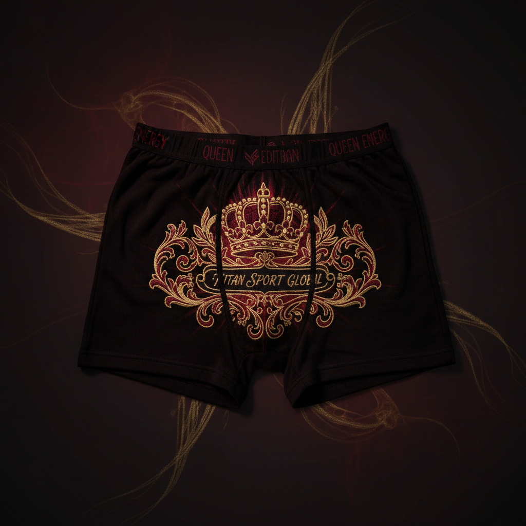TITAN Women's Cozy Boxer Shorts Crown Edition Burgundy Gold