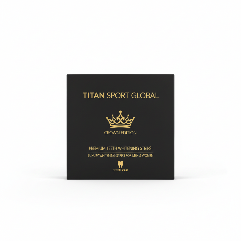 TITAN Crown Edition Natural Teeth Whitening Strips — matte black box