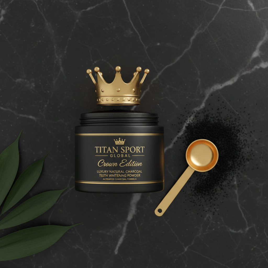 TITAN Crown Edition Luxury Activated Charcoal Teeth Whitening Powder