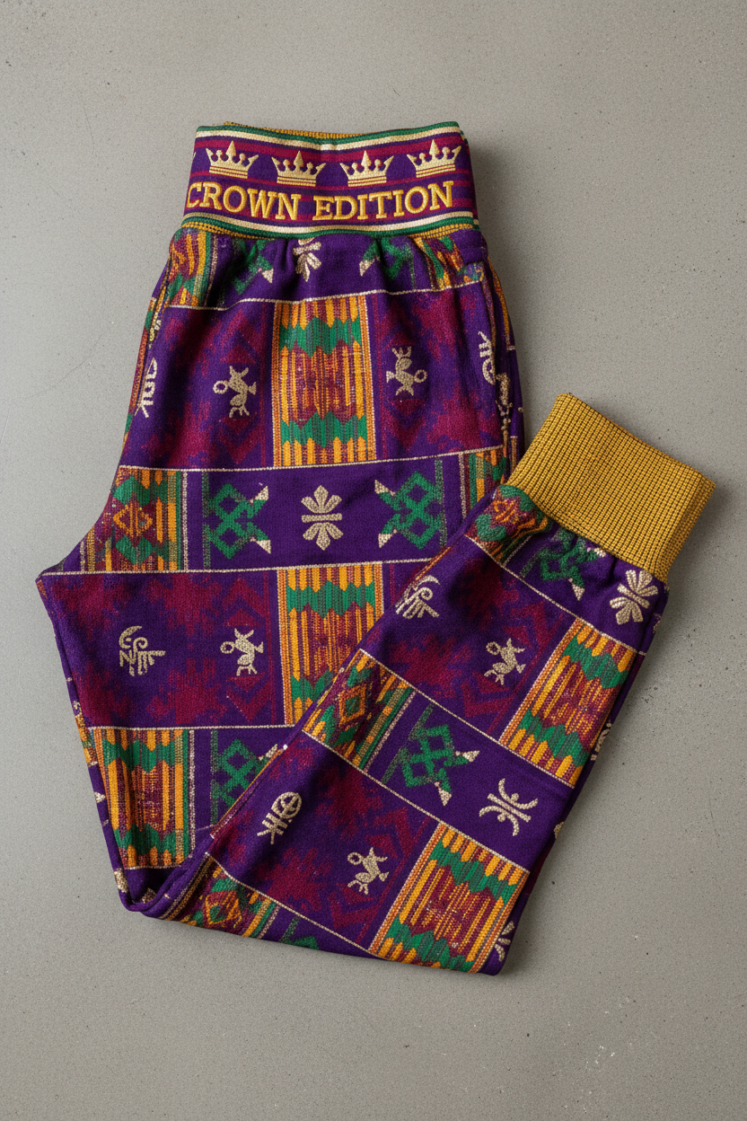 TITAN Women's African Kente Royal Joggers — Ashanti Crown Edition