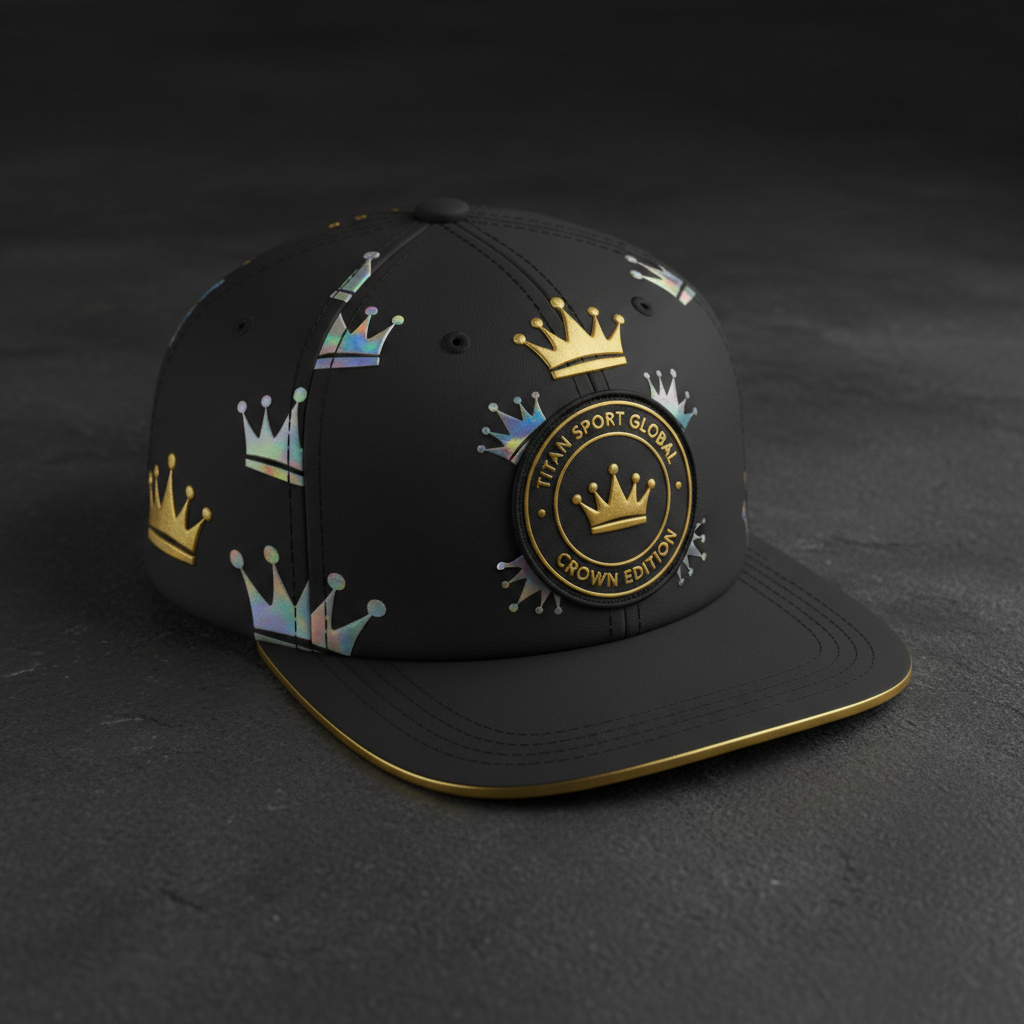 TITAN Crown Edition Cricket Fielding Cap Matte Black Gold