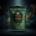 TITAN Organic Chlorella Powder — Broken Cell Wall, Crown Edition tattoo-style artwork