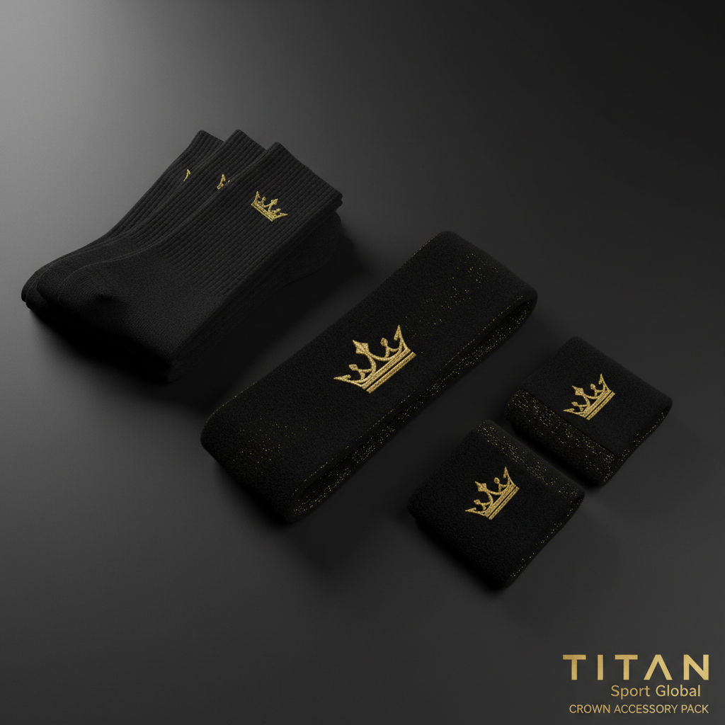 TITAN Crown Accessory Pack — Gold Crown Edition flat lay
