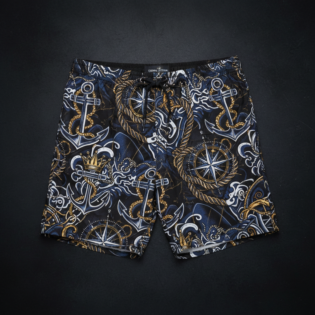 TITAN Men's Swim Trunks Nautical King Crown Edition