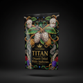 TITAN Organic Dried Mulberries — White, Crown Edition tattoo-style artwork