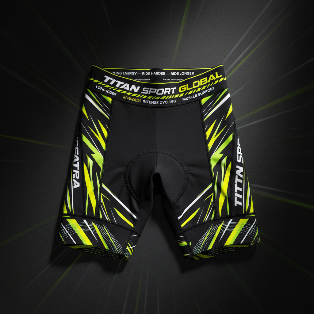 TITAN Padded Cycling Shorts — Aerodynamic Speed Lines Design