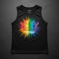 TITAN Kids Rainbow Crown Tank Top flat lay