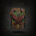 TITAN Organic Cacao Nibs — Raw, Crown Edition tattoo-style artwork