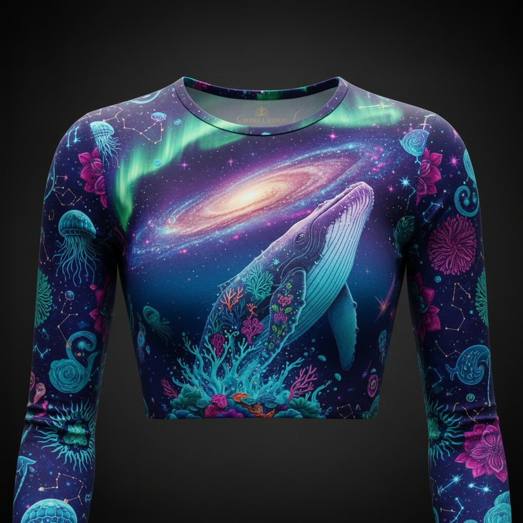 TITAN Women’s Storm Whale Cosmos Long Sleeve Crop — Leviathan Edition