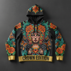 TITAN Women's Xochiquetzal Flower Goddess Hoodie — Quetzal Bloom Edition