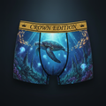 TITAN Sea Turtle Ocean Women's Cozy Boxer Shorts Crown Edition — anime sea turtle art on matte black