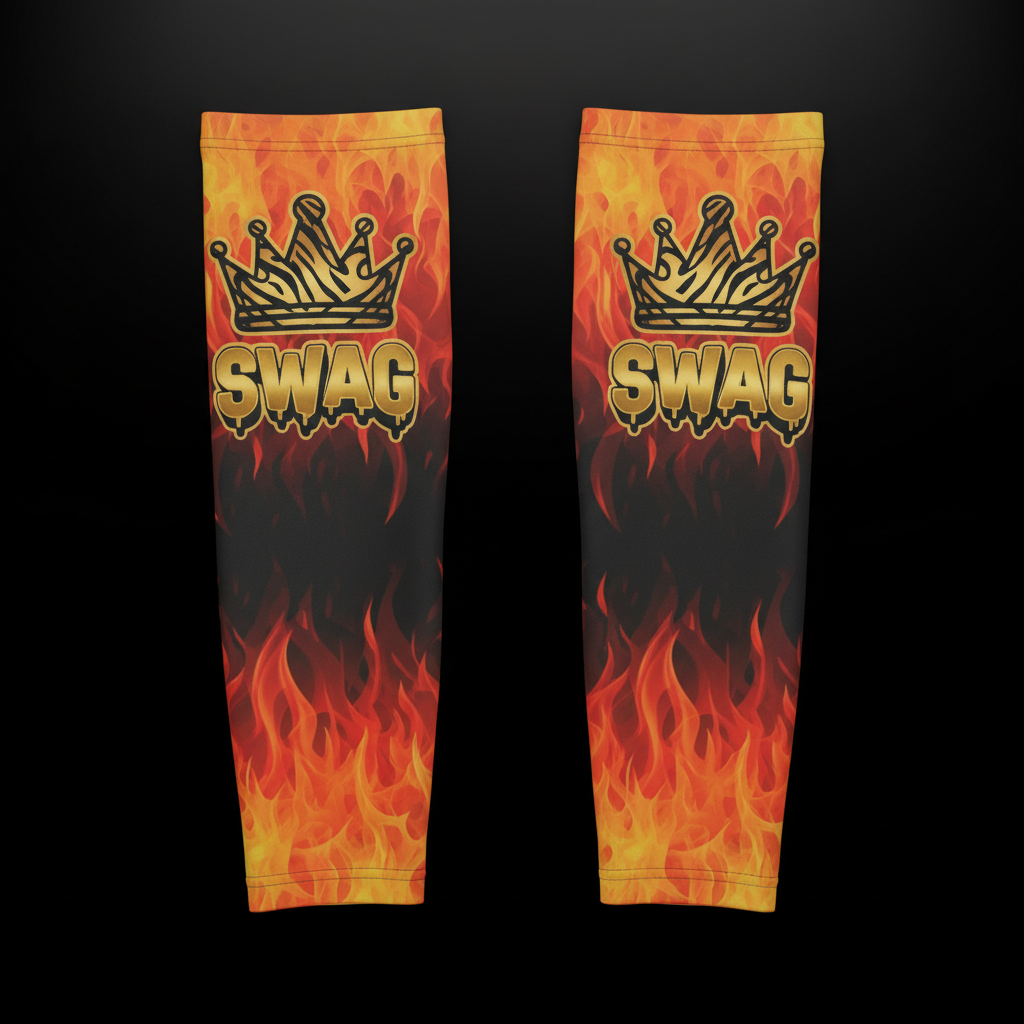 TITAN Basketball Arm Sleeves Tiger Flame Crown SWAG Edition