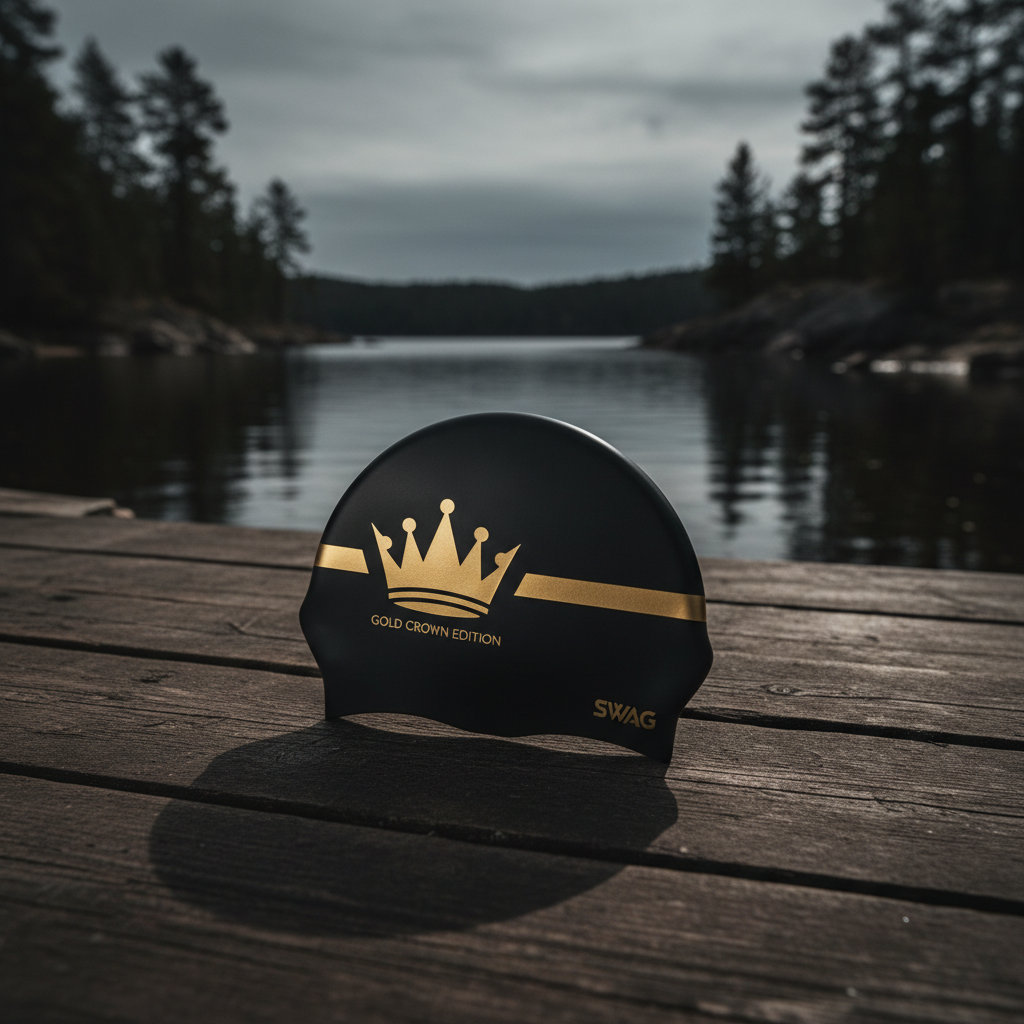 TITAN Off-Grid Open Water Swim Cap Gold Crown SWAG Edition