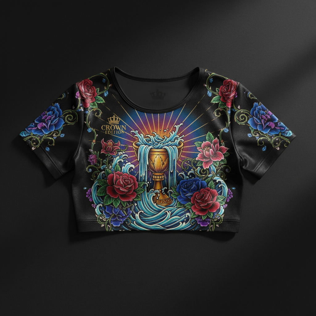 Overflow Women's Crop Top — TITAN Crown Edition tattoo artwork