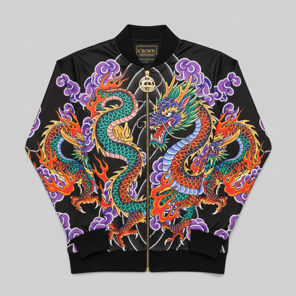 TITAN Plus Men's Dragon Fire Zip Jacket — Inclusive Crown Edition