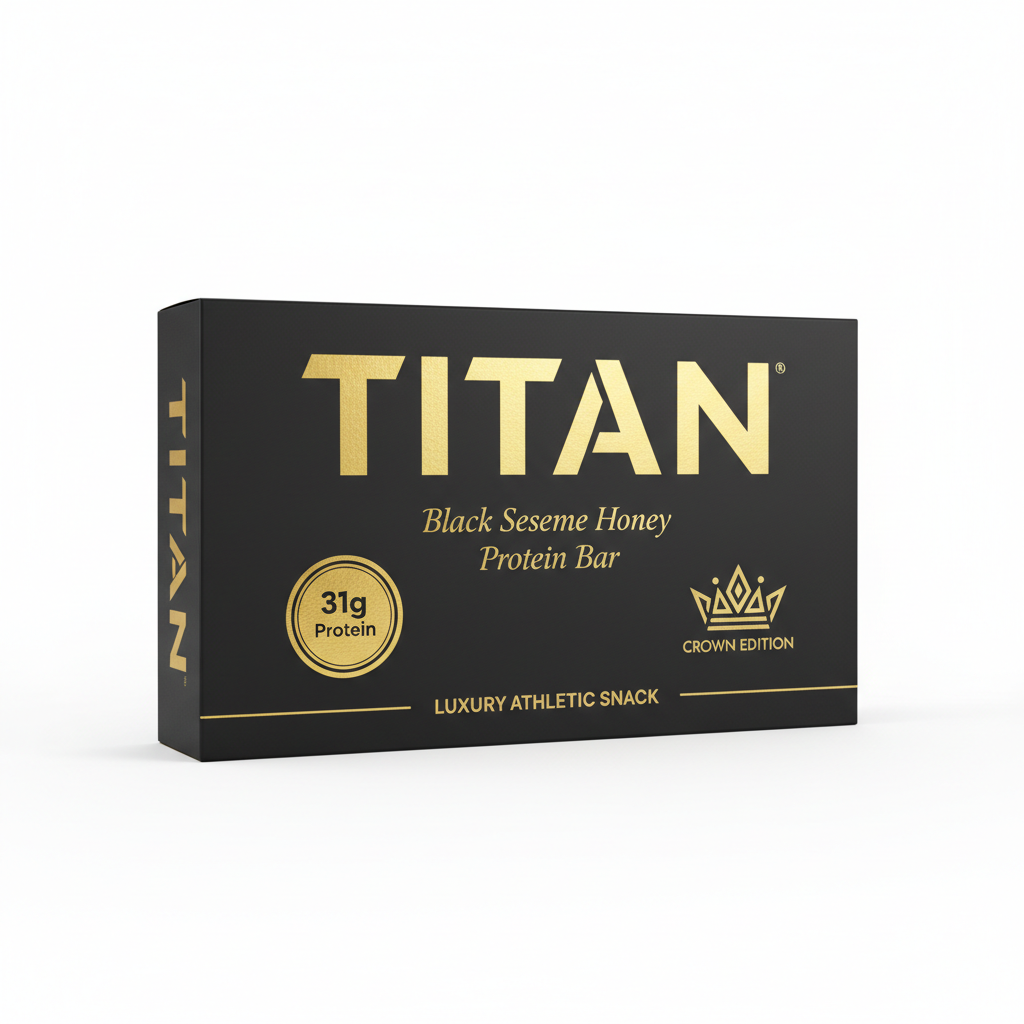 TITAN Black Sesame Honey Protein Bar Crown Edition packaging