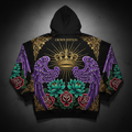 TITAN Crown Edition Tattoo Art Women's Lounge Hoodie - bold grand finale crown tattoo artwork on matte black heavyweight fleece