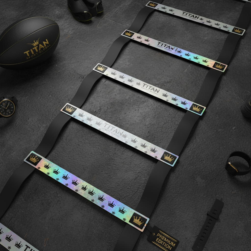 TITAN Crown Edition Rugby Agility Ladder Matte Black Gold