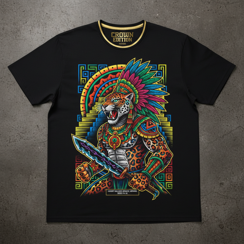 TITAN Plus Men's Aztec Jaguar Warrior Tee — Inclusive Crown Edition