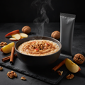 TITAN Protein Instant Oatmeal – Apple Cinnamon Walnut, premium product photography