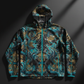 TITAN Crown Edition Koi Wave Rain Jacket — Matte Black & Teal