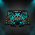 TITAN Men's Boxer Briefs Crown Edition Turquoise Gold