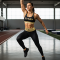 TITAN Sports Bra - Black & Gold High-Support Athletic Bra