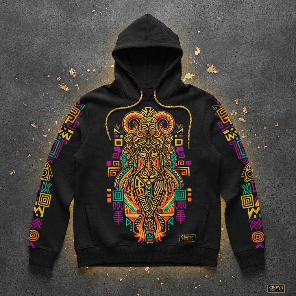 TITAN Women's Adinkra Goddess Hoodie — Sankofa Edition