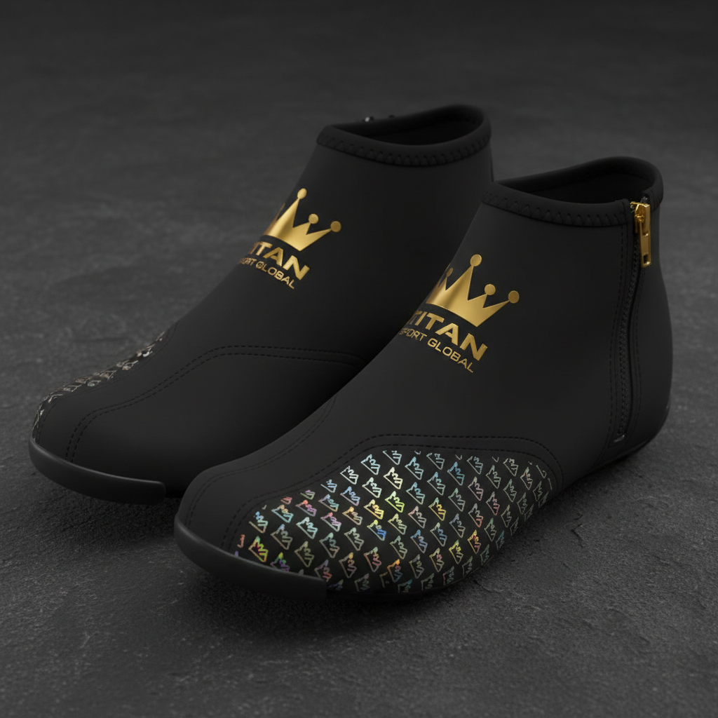TITAN Crown Edition Cycling Overshoes Matte Black Gold