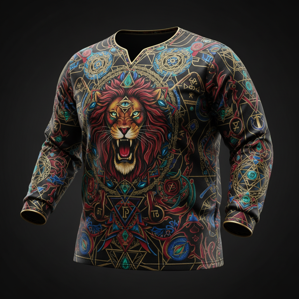 TITAN Plus Men's Sacred Lion Warrior Long Sleeve — Spiritual Crown Edition sizes 1X–5X