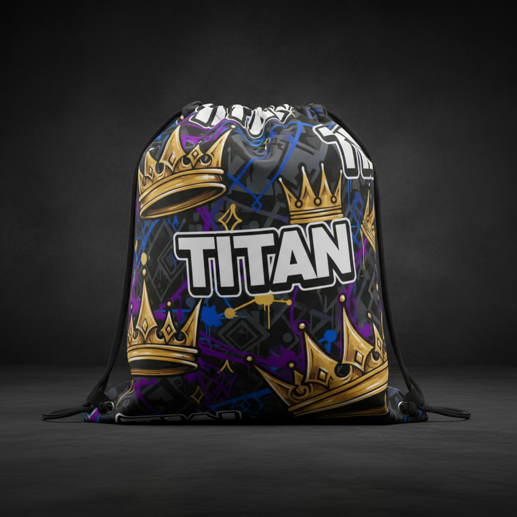 TITAN Drawstring Bag - Water-Resistant Zipper Pocket Gym Sack