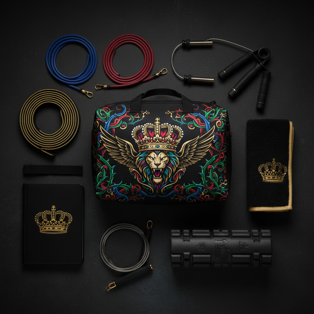 TITAN Crown Edition Elite Athlete Field Kit — matte black and gold premium sports kit
