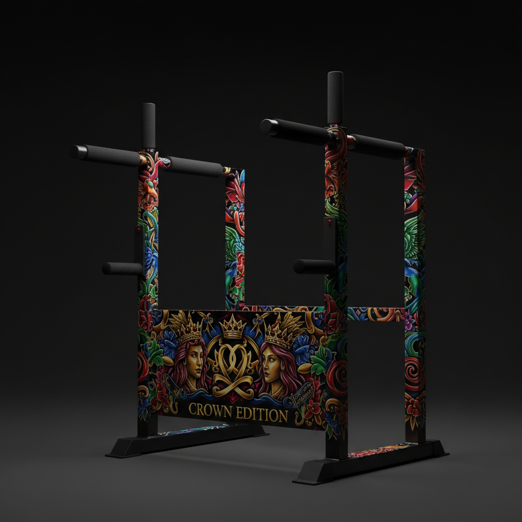 TITAN Crown Edition Freestanding Dip Station — Crown Edition matte black and gold