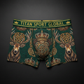 TITAN Crown Edition Men's Celtic Stag Boxer Briefs — Hunter Green & Gold