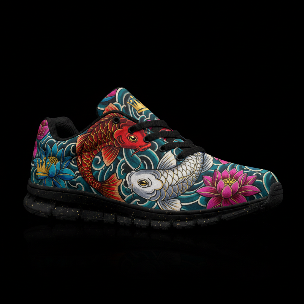 TITAN Crown Edition Color Koi Harmony Men's Running Shoe Color Tattoo Art