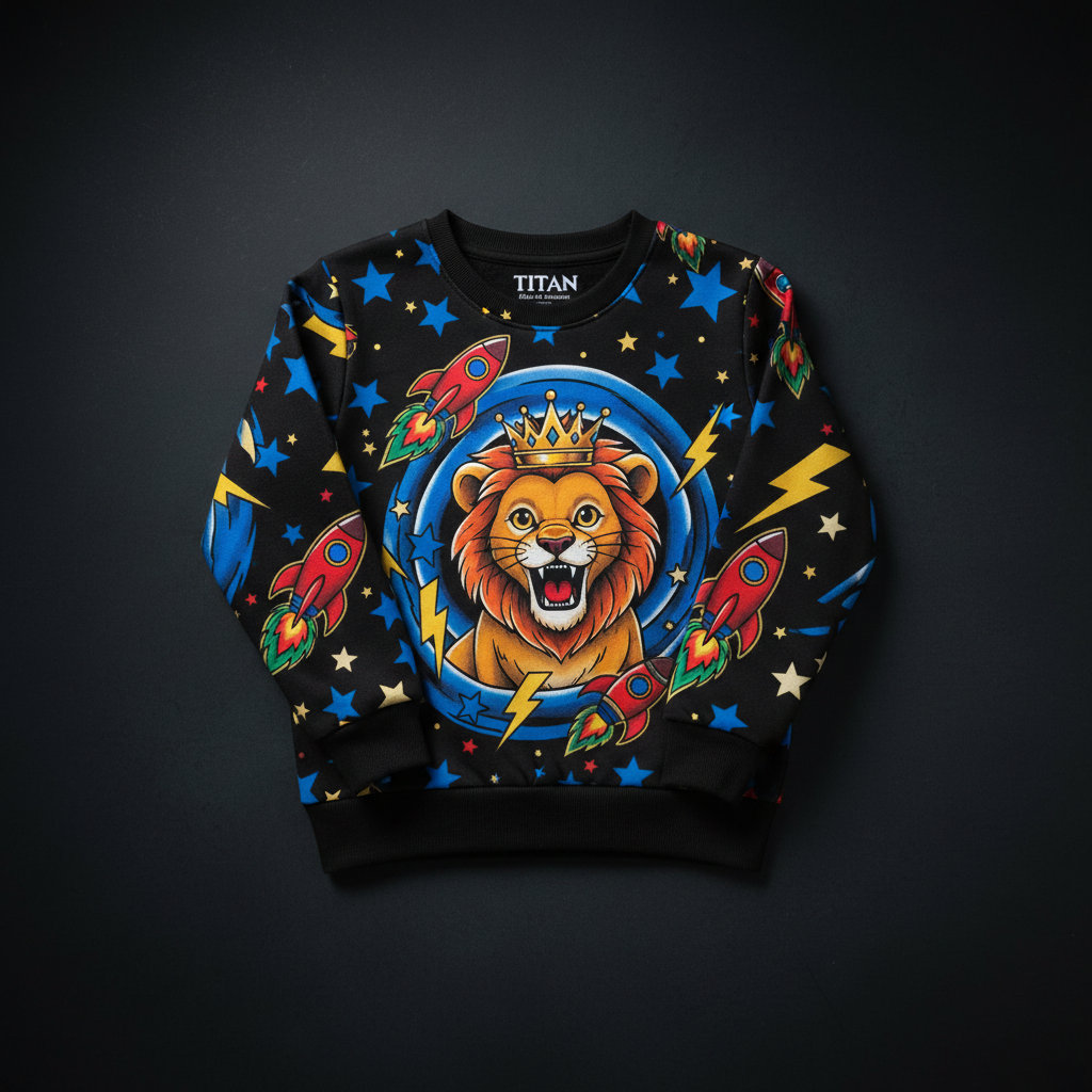 TITAN Kids Sweatshirt - Crown Edition tattoo-style artwork