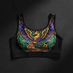 TITAN Crown Edition Women's Sports Bra — Golden Phoenix Tattoo Art
