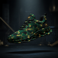 TITAN Crown Edition Women's Elite Training Shoe with bold geometric brushstroke artwork in emerald green and gold