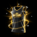 TITAN SPORT GLOBAL basketball jersey with gold crown branding on dark background