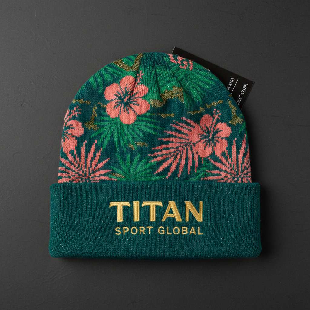 TITAN Tropical Crown Beanie flat lay