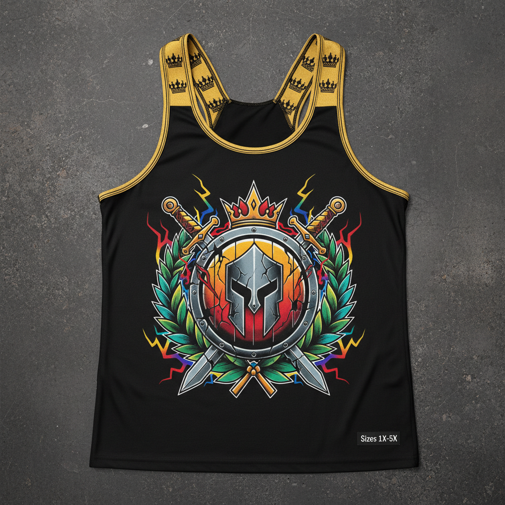 TITAN Plus Men's Spartan Shield Tank — Inclusive Crown Edition