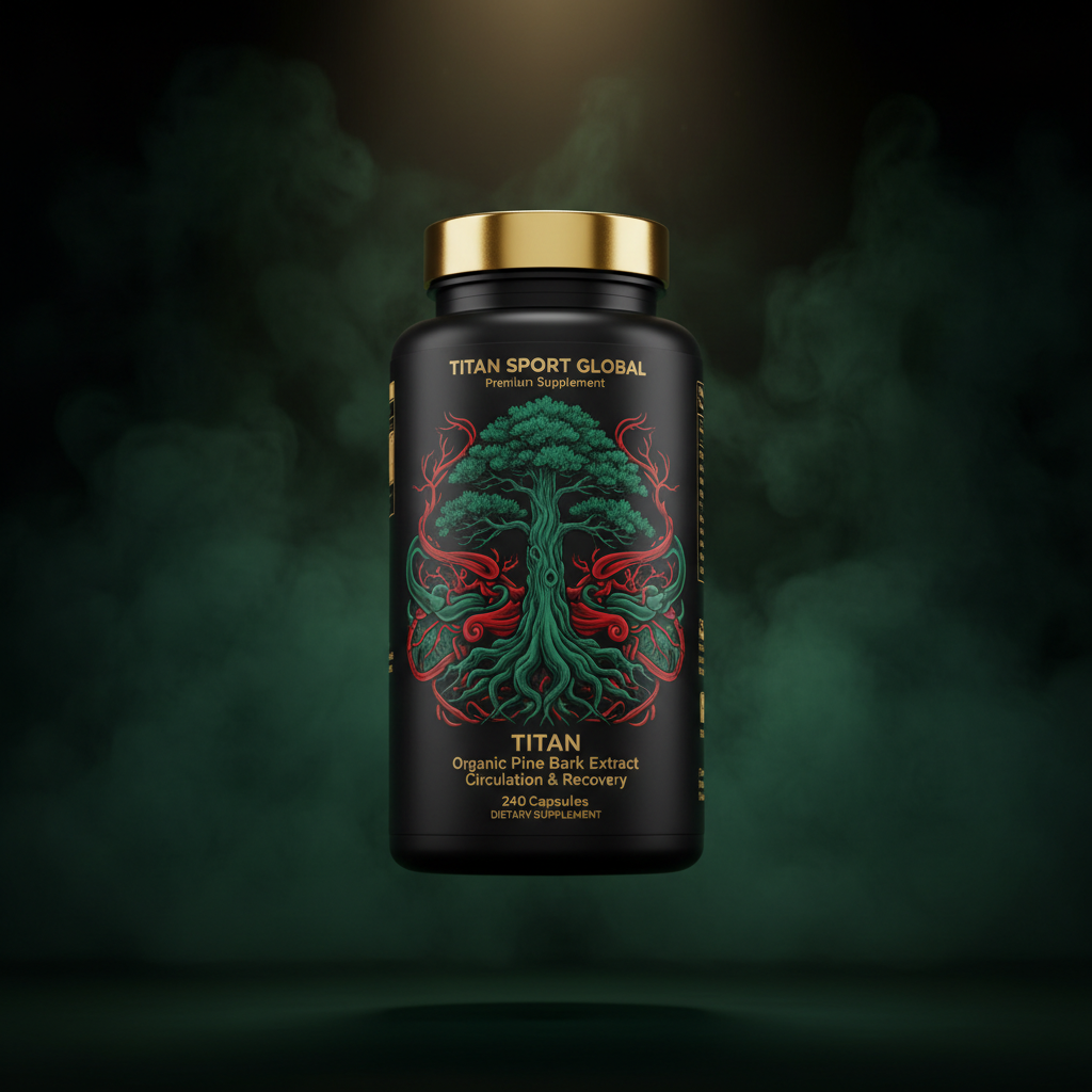 TITAN Organic Pine Bark Extract - Circulation & Recovery supplement bottle