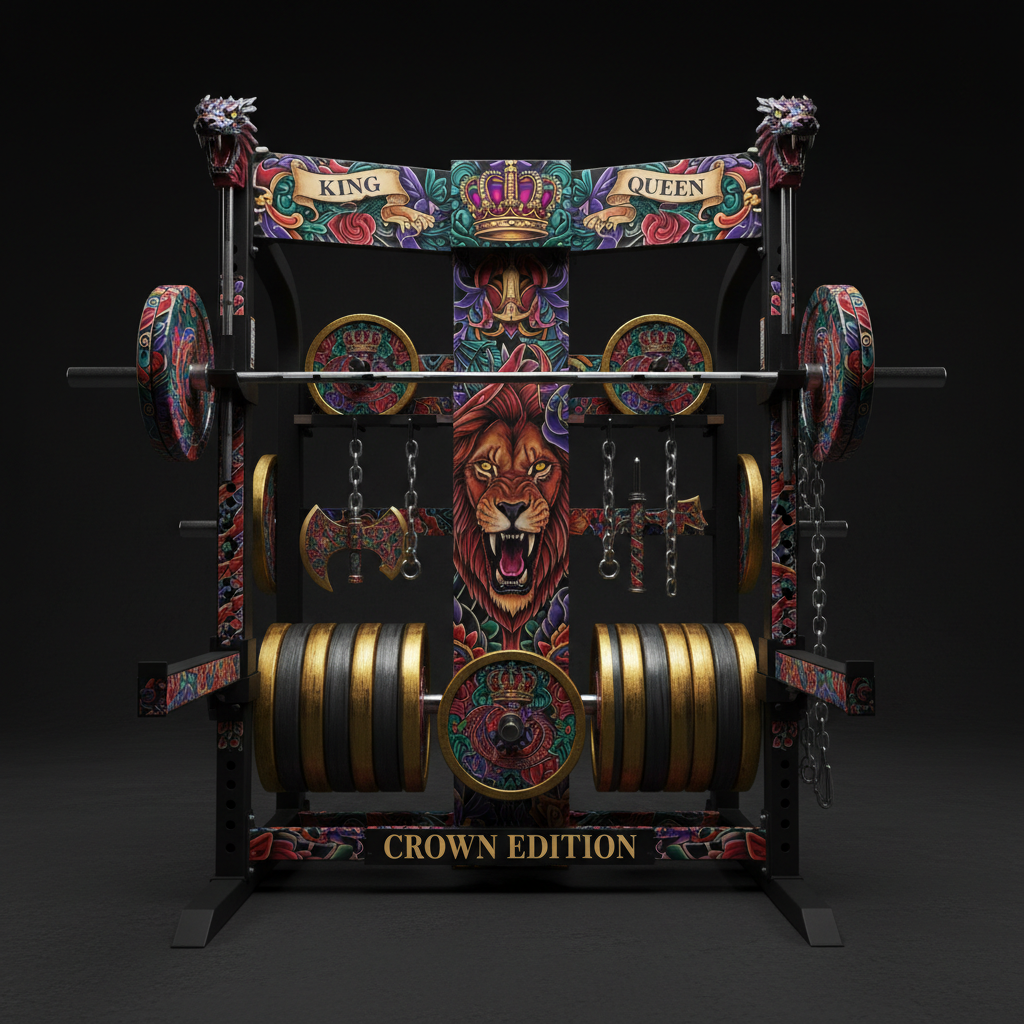 TITAN Crown Edition Multi-Tier Gym Storage Rack — Crown Edition matte black and gold