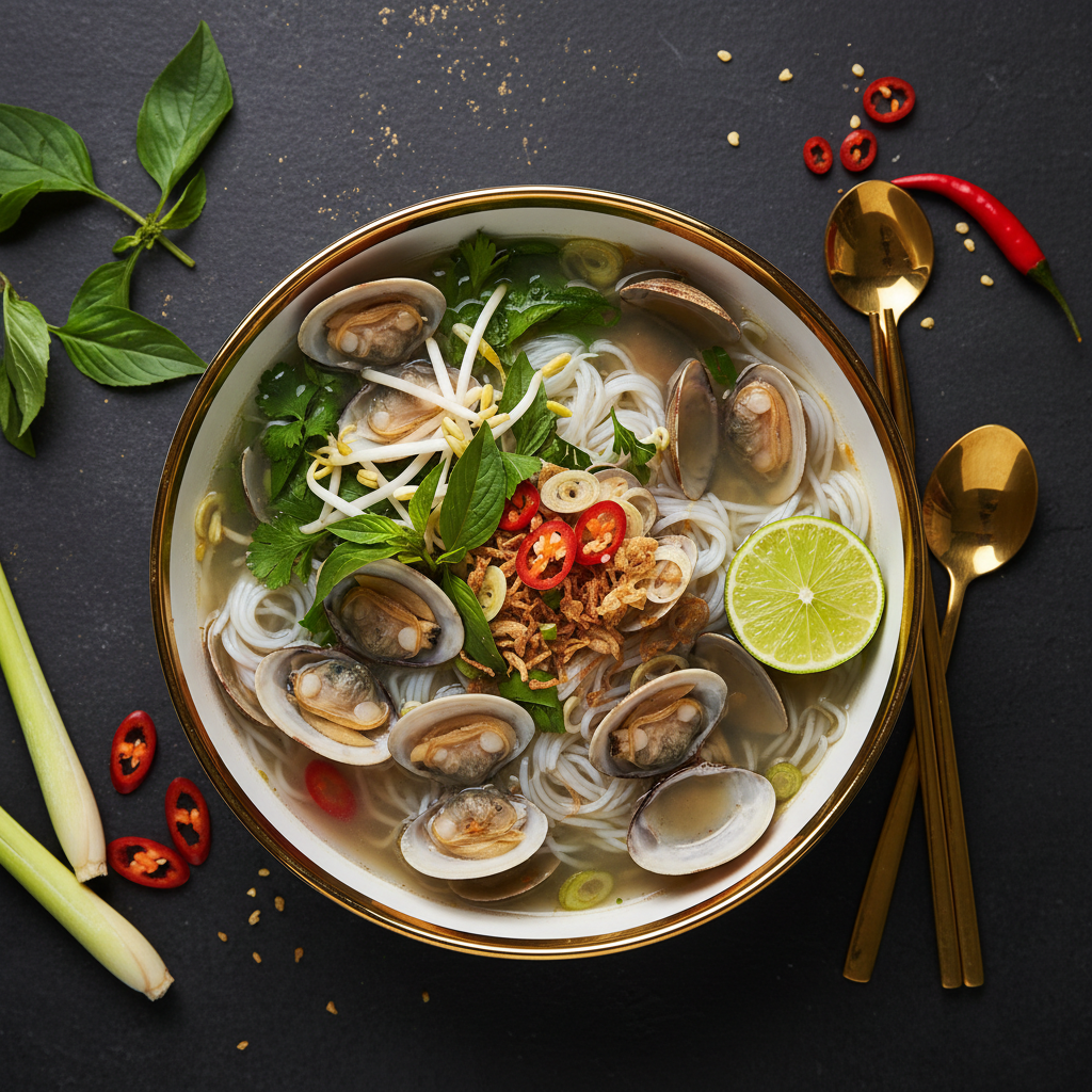 TITAN Vietnamese Lemongrass Clam Noodle Seafood Lunch Bowl