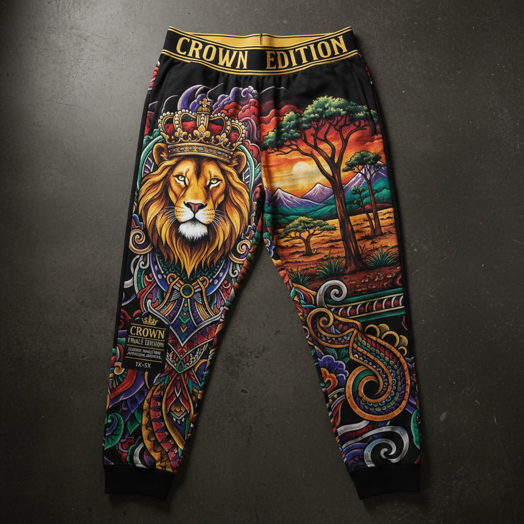 TITAN Plus Men's Golden Lion King Joggers — Inclusive Crown Finale