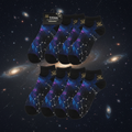 TITAN Elite Athletic No-Show Socks All Black 6-Pack — Celestial Galaxy Edition