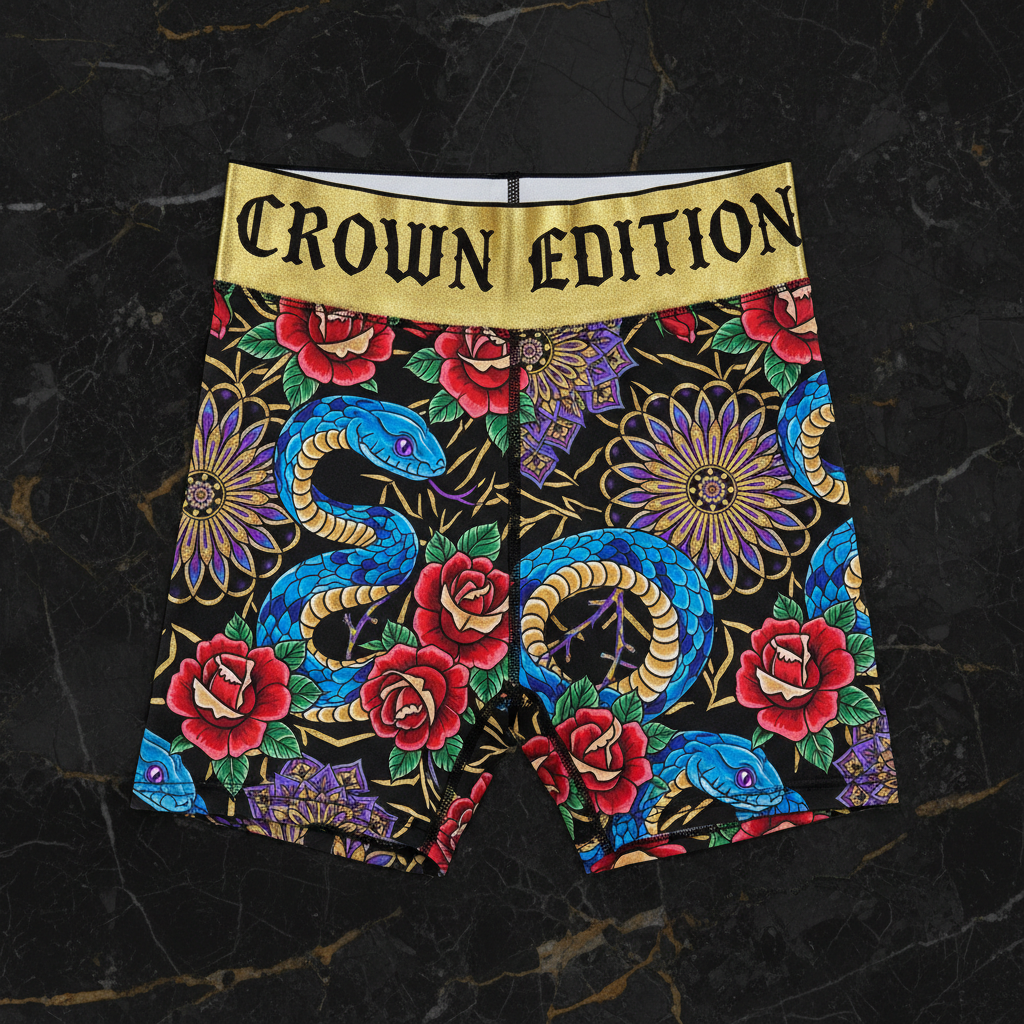 TITAN Crown Edition Tattoo Art Biker Shorts Women's Athletic Bottoms