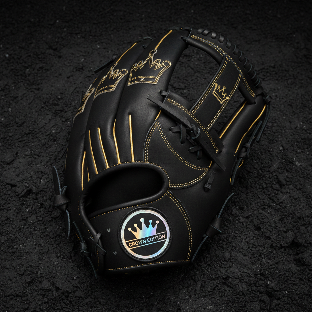 TITAN Crown Edition Baseball Catcher's Mitt Matte Black Gold
